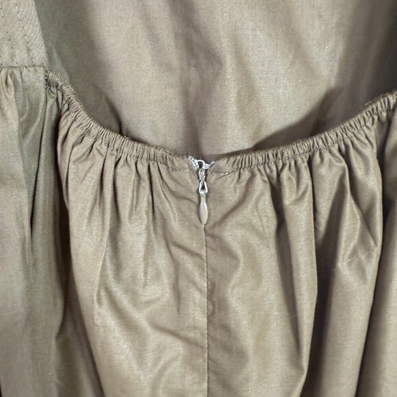 En Saison Gilda Tie-Back Poplin Mini Dress Women's Small Brown Tiered Boho NWT - Picture 14 of 16